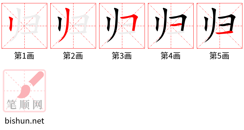 归 笔顺规范