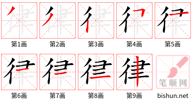 律 笔顺规范