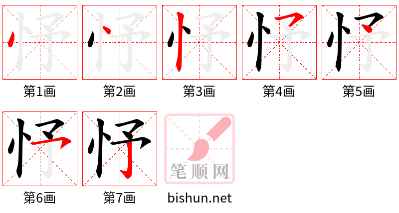 忬 笔顺规范