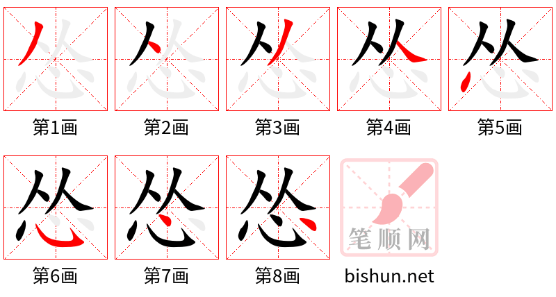 怂 笔顺规范