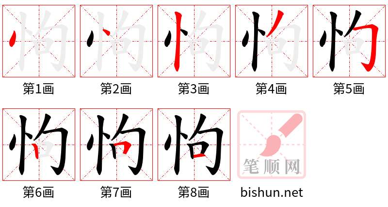 怐 笔顺规范