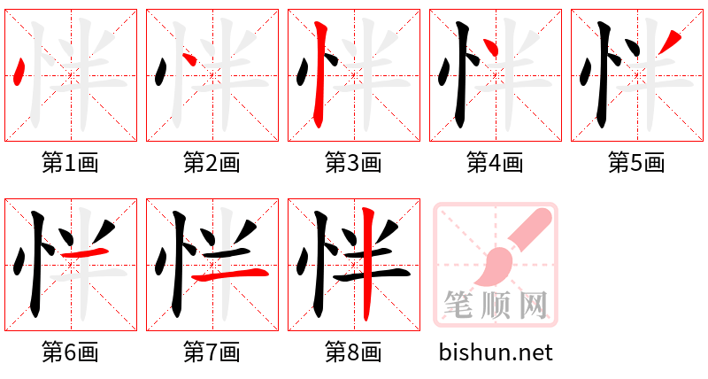 怑 笔顺规范