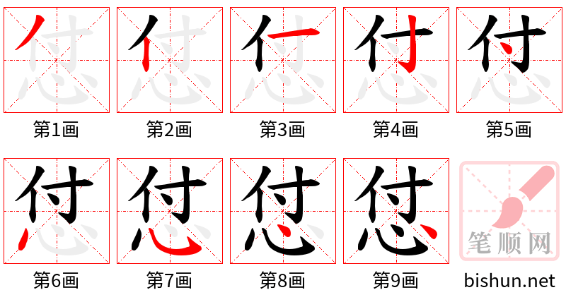 怤 笔顺规范