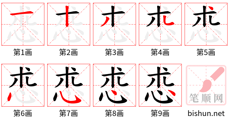 怷 笔顺规范