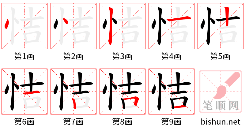 恄 笔顺规范