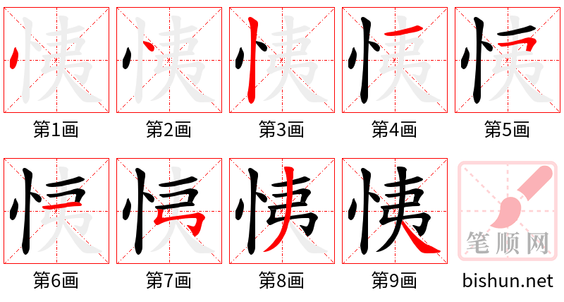 恞 笔顺规范