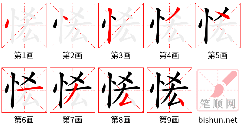 恡 笔顺规范