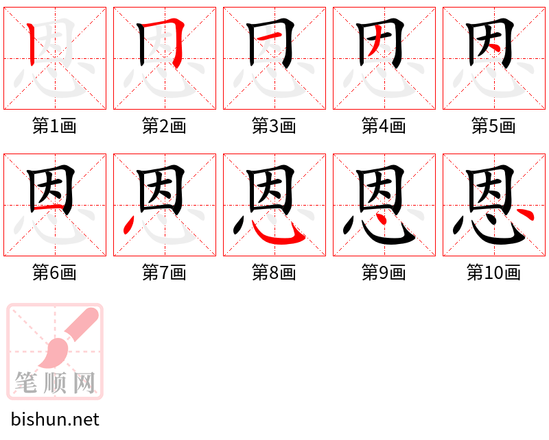 恩 笔顺规范