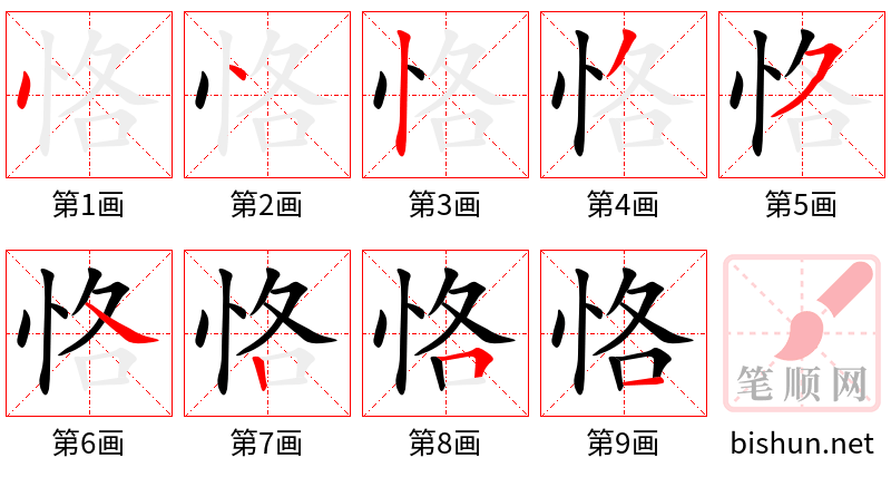 恪 笔顺规范