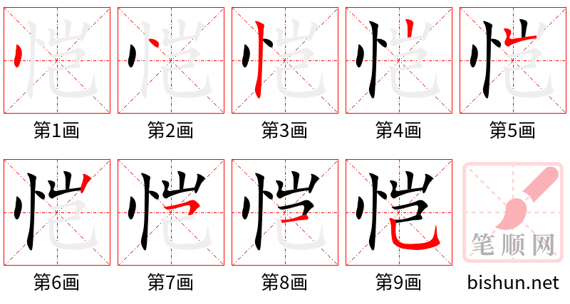 恺 笔顺规范