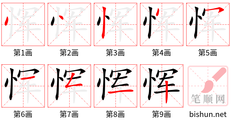 恽 笔顺规范