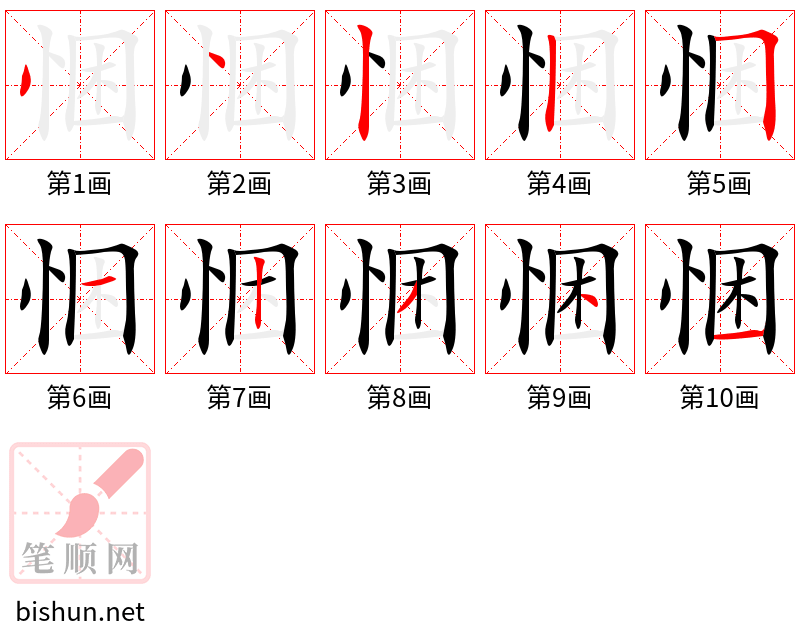 悃 笔顺规范