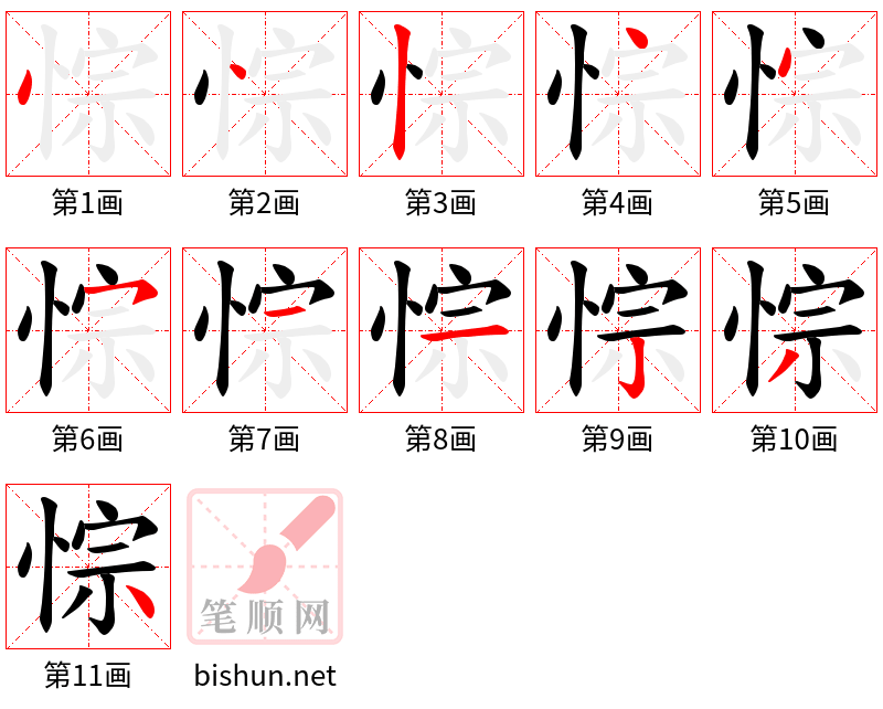 悰 笔顺规范