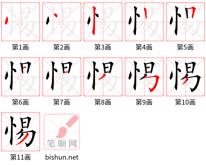 惕 笔顺规范