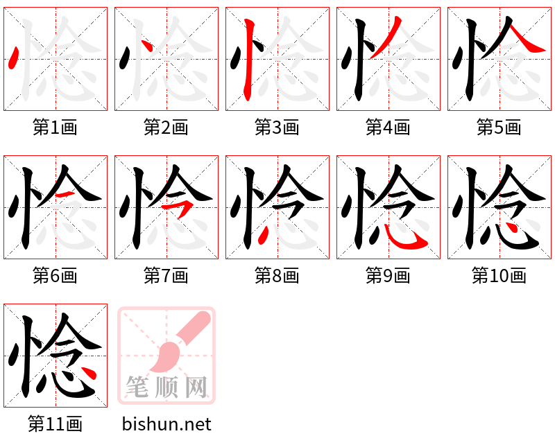 惗 笔顺规范