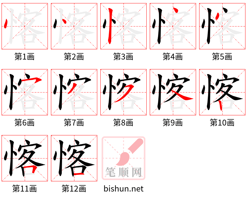 愘 笔顺规范