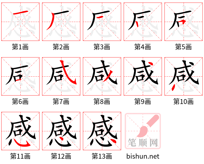 感 笔顺规范