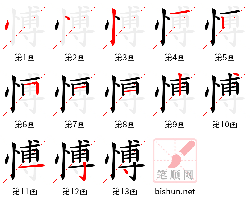 愽 笔顺规范