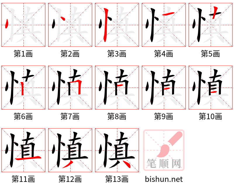 慎 笔顺规范