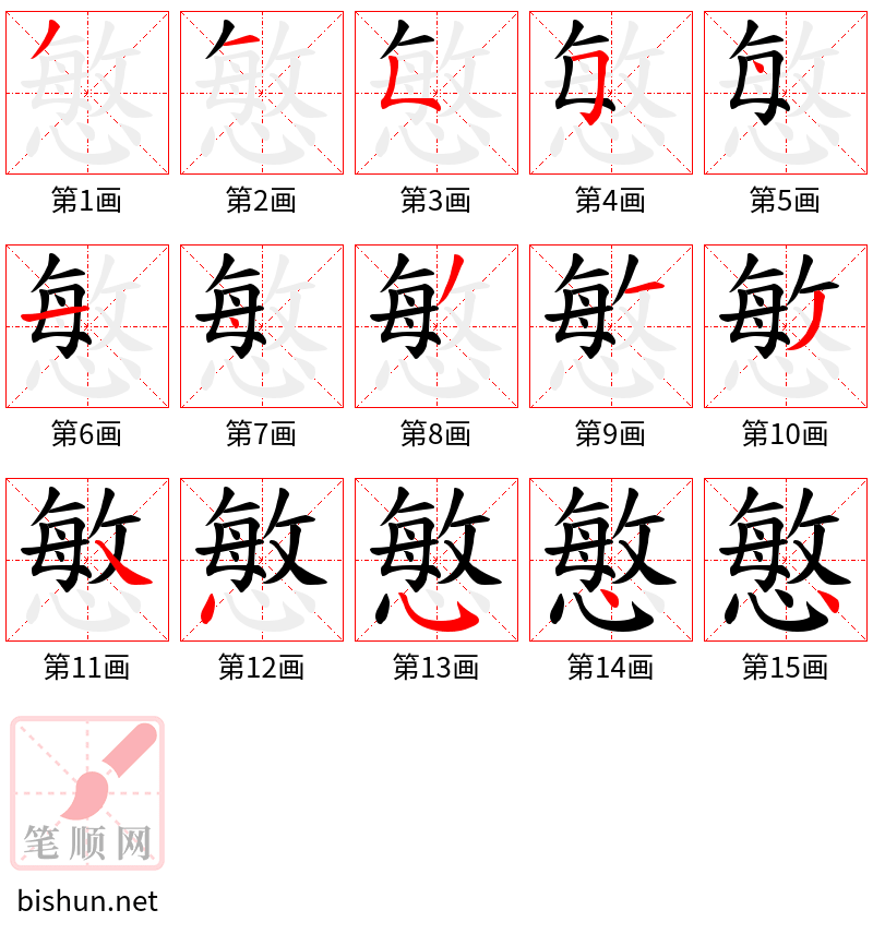 慜 笔顺规范