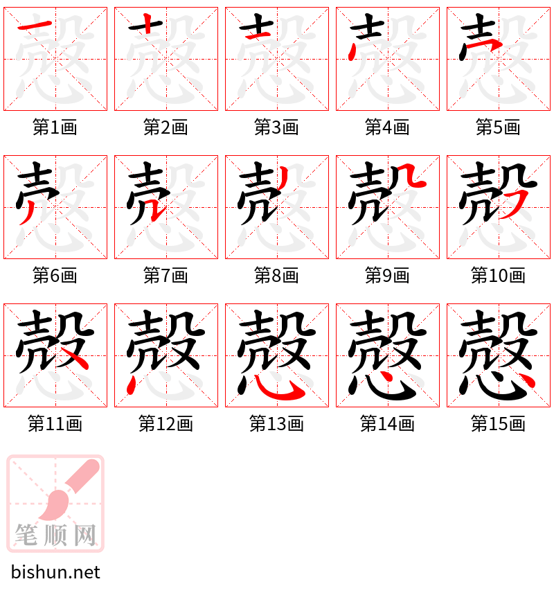 慤 笔顺规范