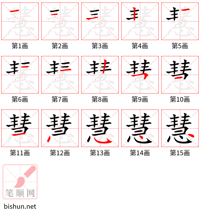 慧 笔顺规范