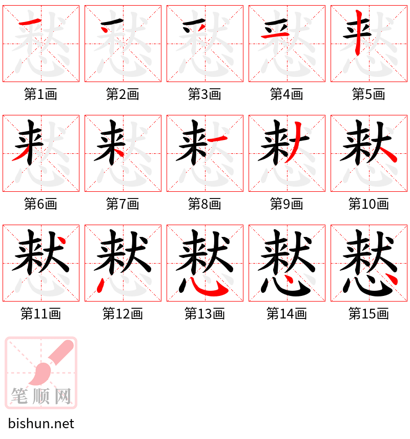 慭 笔顺规范