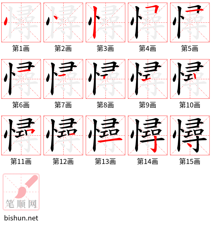 憳 笔顺规范