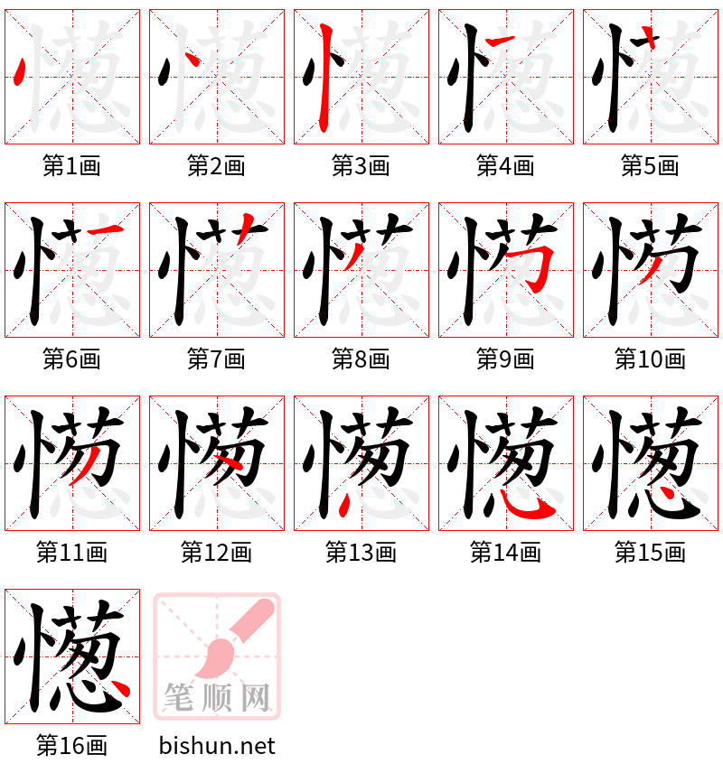 憽 笔顺规范