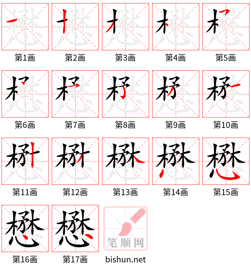 懋 笔顺规范