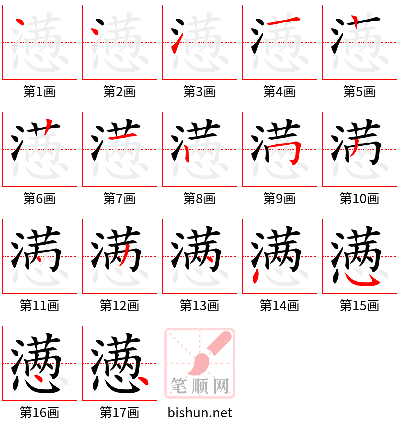 懑 笔顺规范