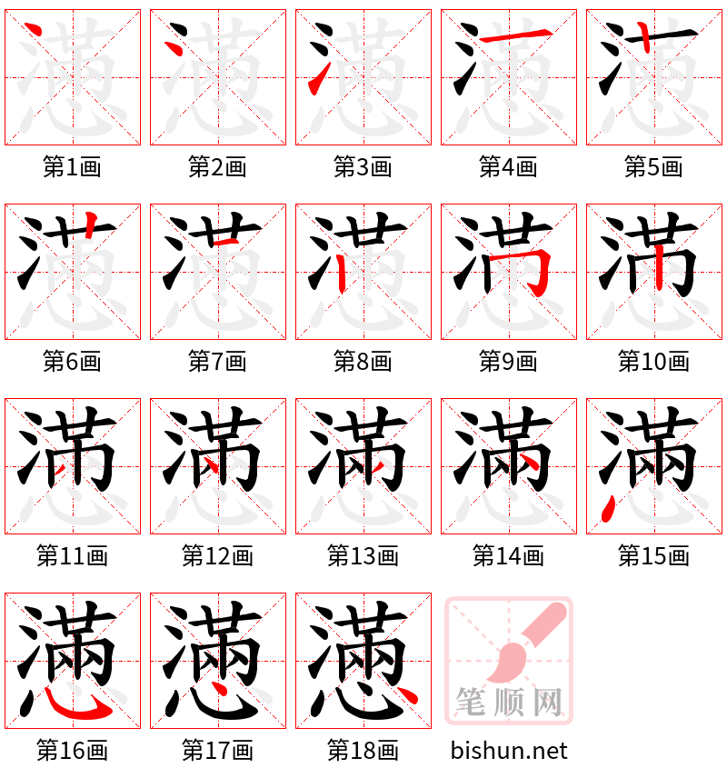 懣 笔顺规范