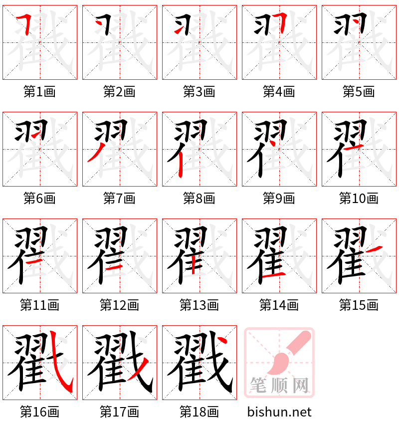 戳 笔顺规范