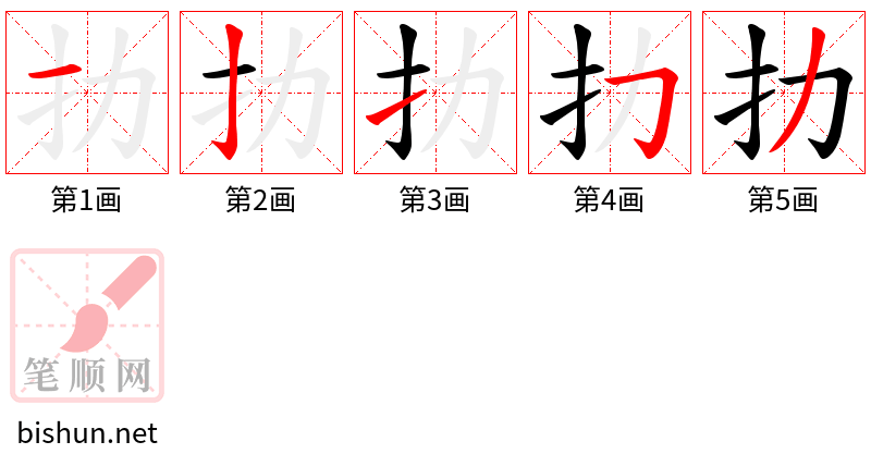 扐 笔顺规范