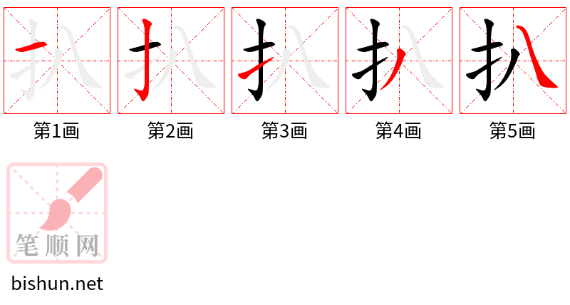 扒 笔顺规范