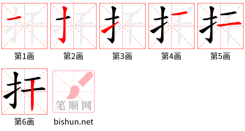 扞 笔顺规范