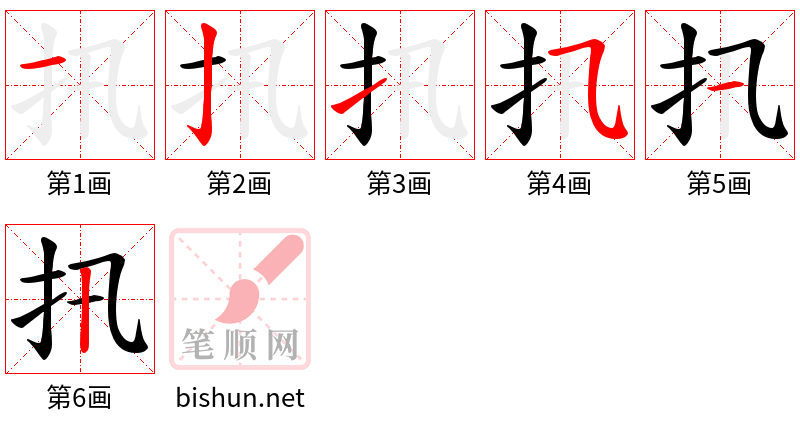 扟 笔顺规范