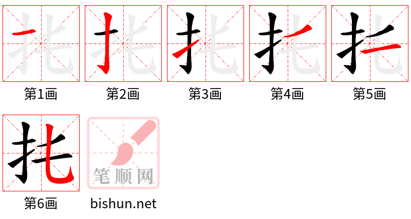 扥 笔顺规范