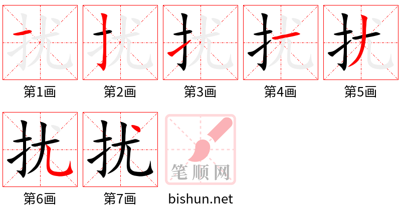 扰 笔顺规范