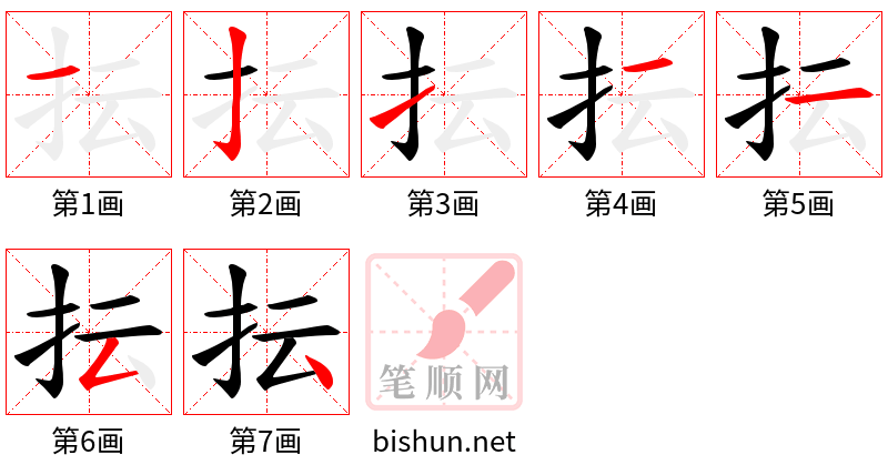 抎 笔顺规范