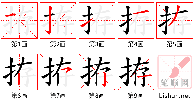 拵 笔顺规范