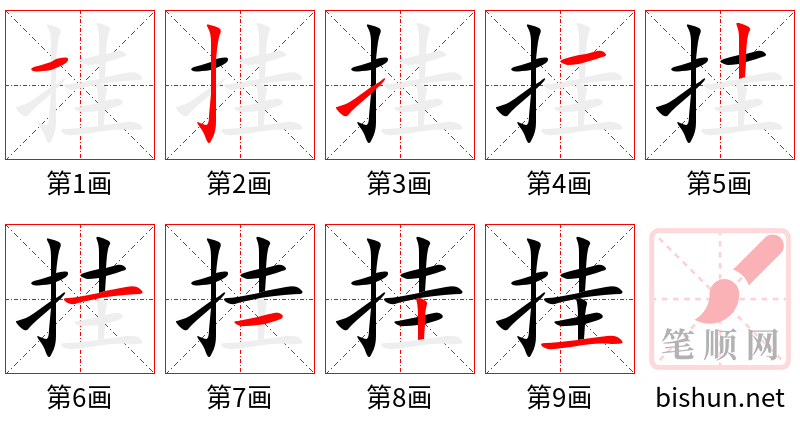 挂 笔顺规范