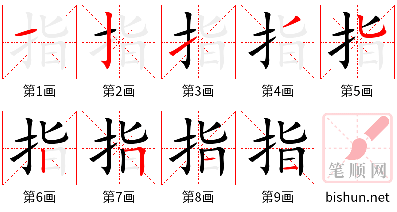 指 笔顺规范