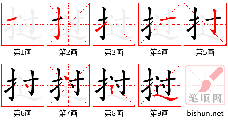 挝 笔顺规范