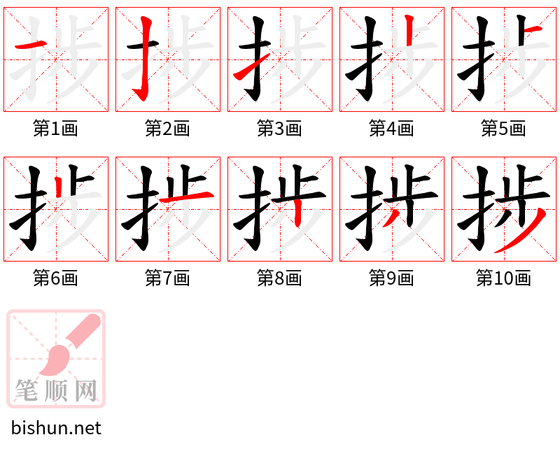 捗 笔顺规范