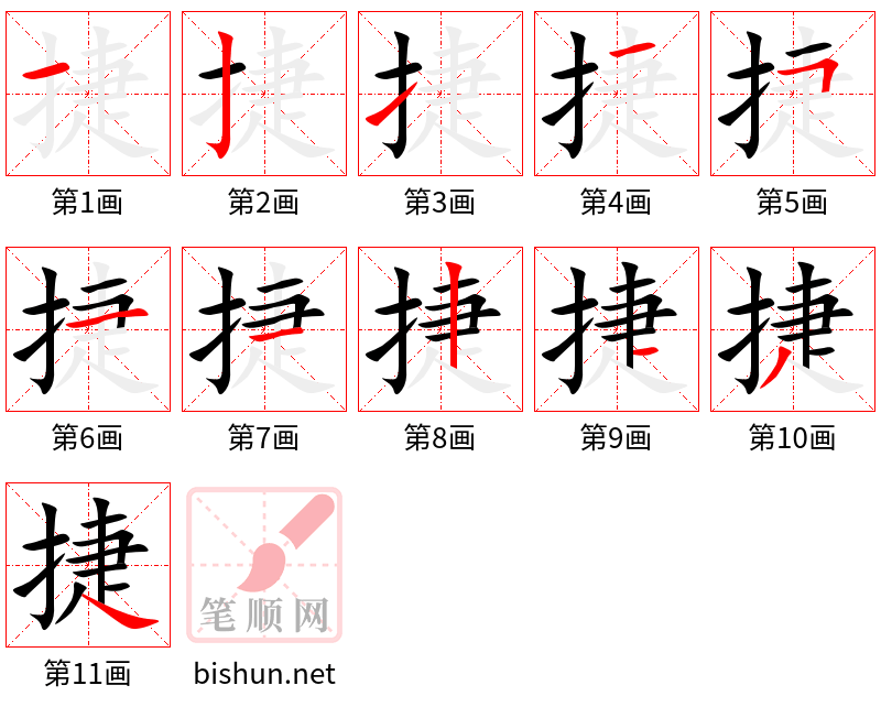 捷 笔顺规范