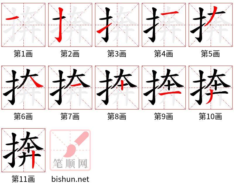 捹 笔顺规范