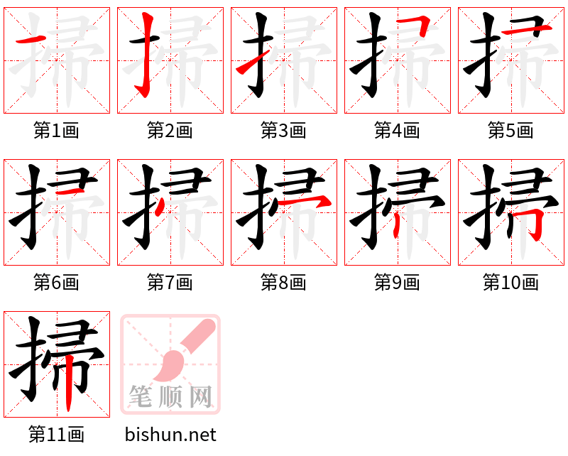 掃 笔顺规范