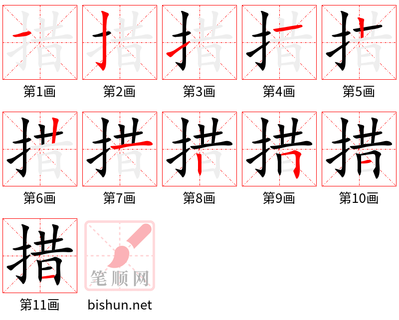 措 笔顺规范