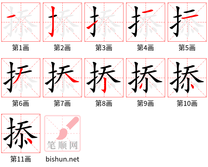 掭 笔顺规范